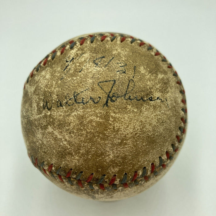 Walter Johnson Single Signed 1931 Official American League Baseball JSA COA