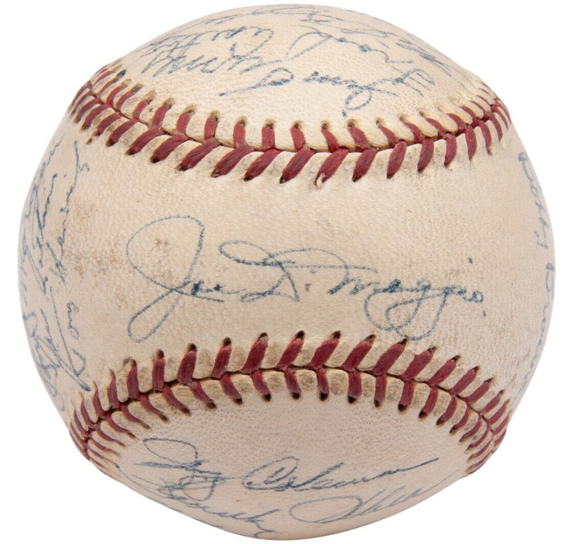 1951 Yankees World Series Champs Team Signed Baseball Mickey Mantle Rookie PSA