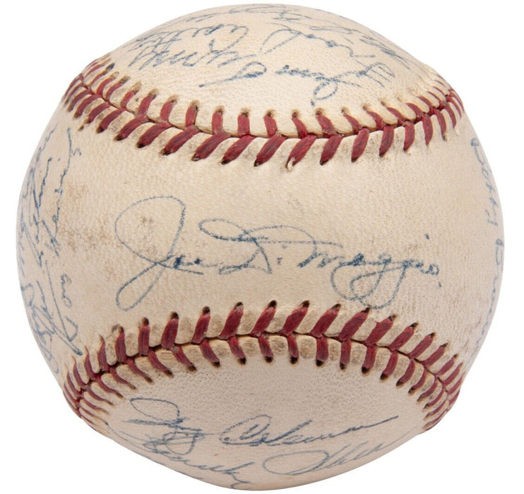 1951 Yankees World Series Champs Team Signed Baseball Mickey Mantle Rookie PSA