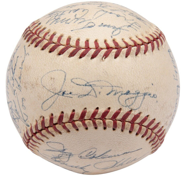1951 Yankees World Series Champs Team Signed Baseball Mickey Mantle Rookie PSA