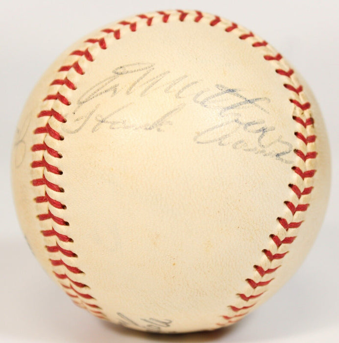 Hank Aaron & Eddie Mathews Signed 1960's National League Giles Baseball JSA COA