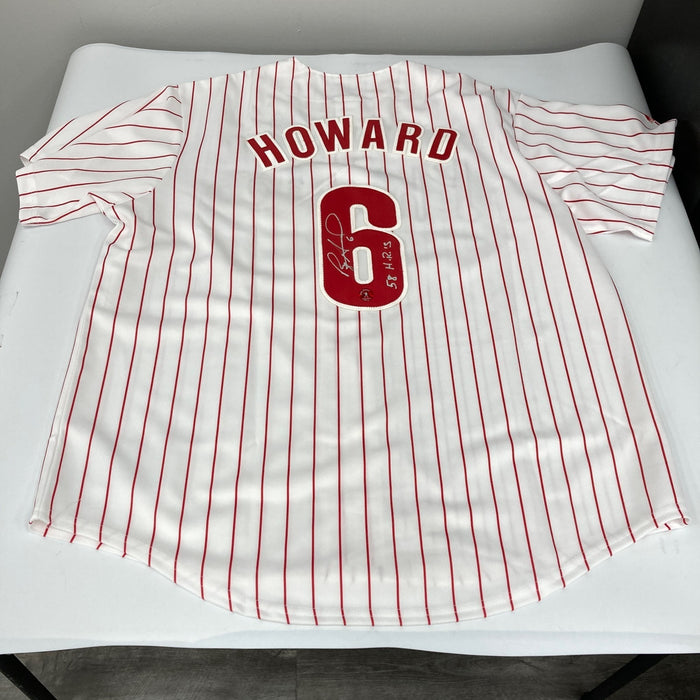 Ryan Howard Signed & Inscribed "58 HR's" Philadelphia Phillies Jersey With COA