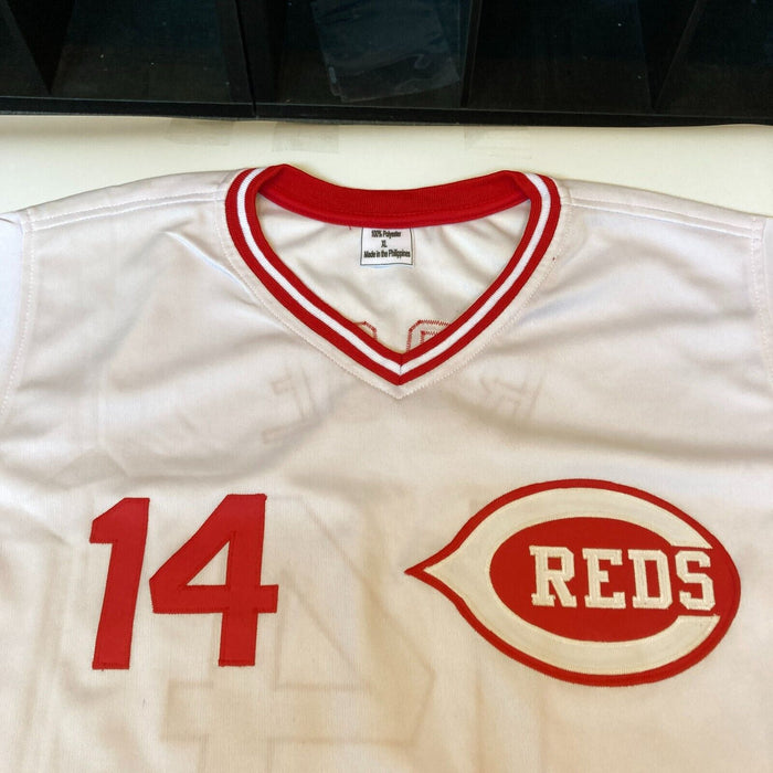 Pete Rose "Hit King Charlie Hustle 4256" Signed Cincinnati Reds Jersey JSA COA