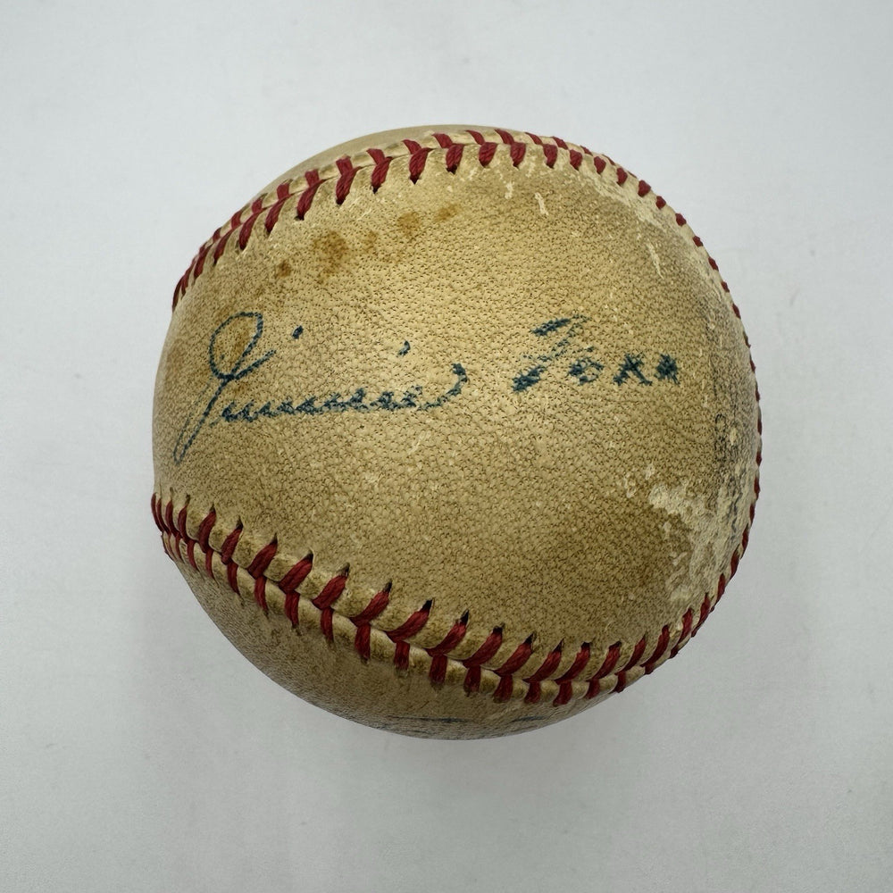 Jimmie Foxx Signed Baseball Displays As Single Signed PSA DNA COA