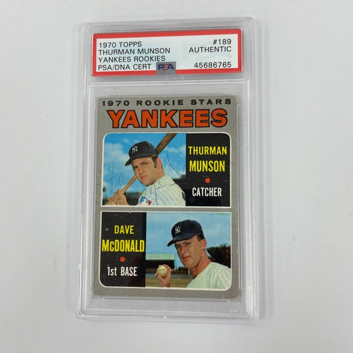 1970 Topps Thurman Munson Signed Rookie RC #189 PSA DNA One Of Four Known