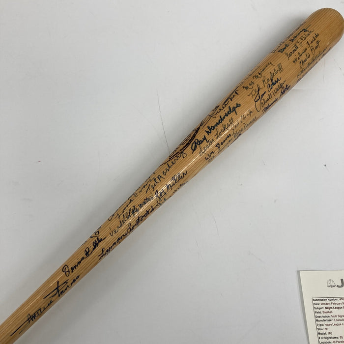 Willie Mays Hank Aaron Negro League Legends Signed Baseball Bat 65 Sigs JSA