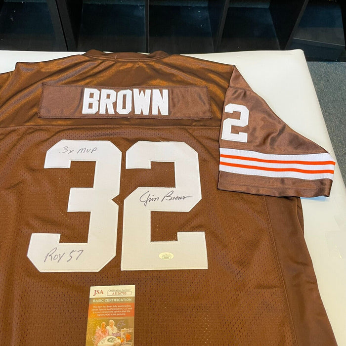 Jim Brown "ROY 1957 3X MVP" Signed 1964 Cleveland Browns Jersey JSA COA