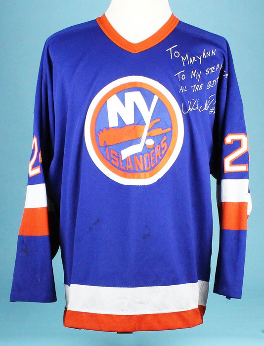 1987-88 Mikko Makela Game Worn Signed New York Islanders Jersey MEARS A10 COA