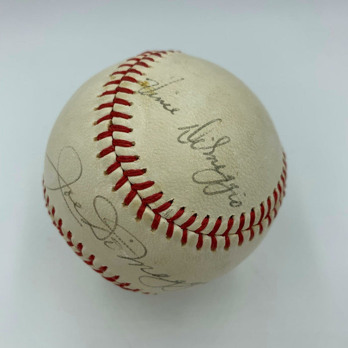 Joe Dimaggio Vince Dimaggio & Dom Dimaggio 3 Brothers Signed Baseball Beckett