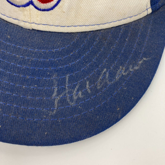 Hank Aaron Signed Vintage Atlanta Braves Baseball Hat JSA COA