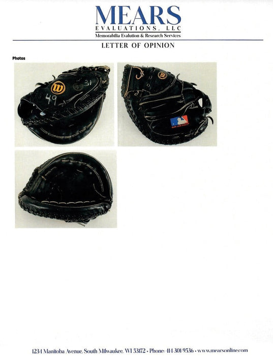 Mike Piazza 1993 Game Used Catcher's Mitt Glove MEARS COA & LOP