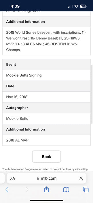 2018 Boston Red Sox World Series Champs Team Signed Baseball Fanatics 17/18