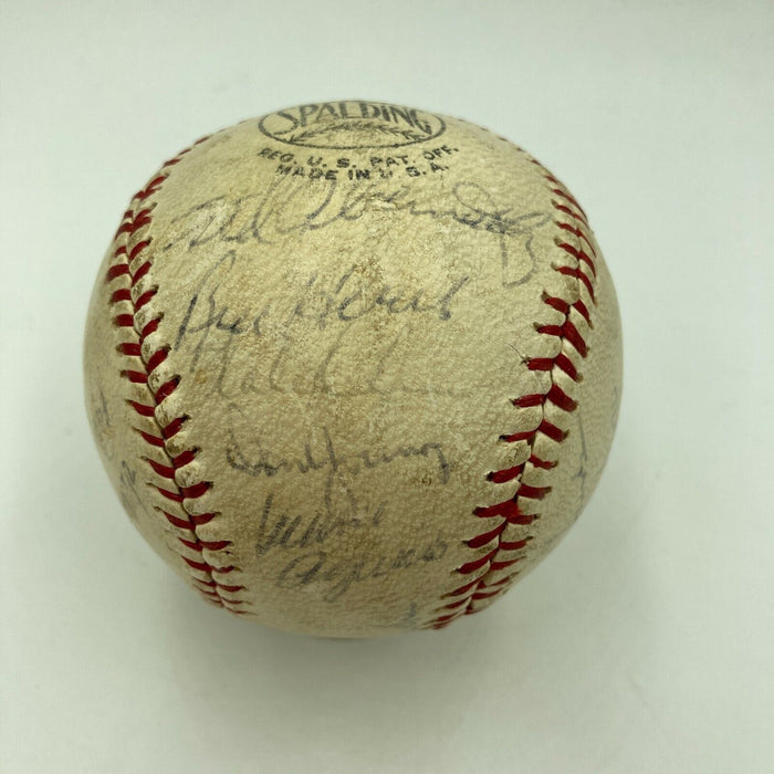 1969 Chicago Cubs Team Signed Autographed Baseball Leo Durocher Ron Santo