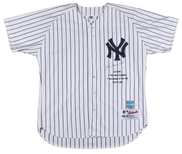 Joe Torre Signed New York Yankees Stat Jersey Steiner COA