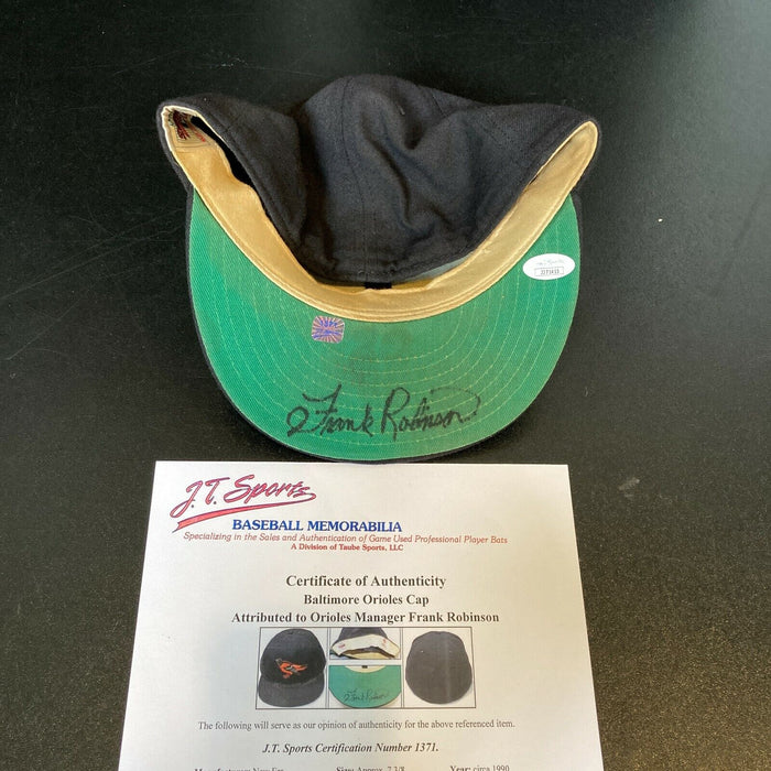 Frank Robinson Signed 1990 Baltimore Orioles Game Used Hat JSA & J.T. Sports COA