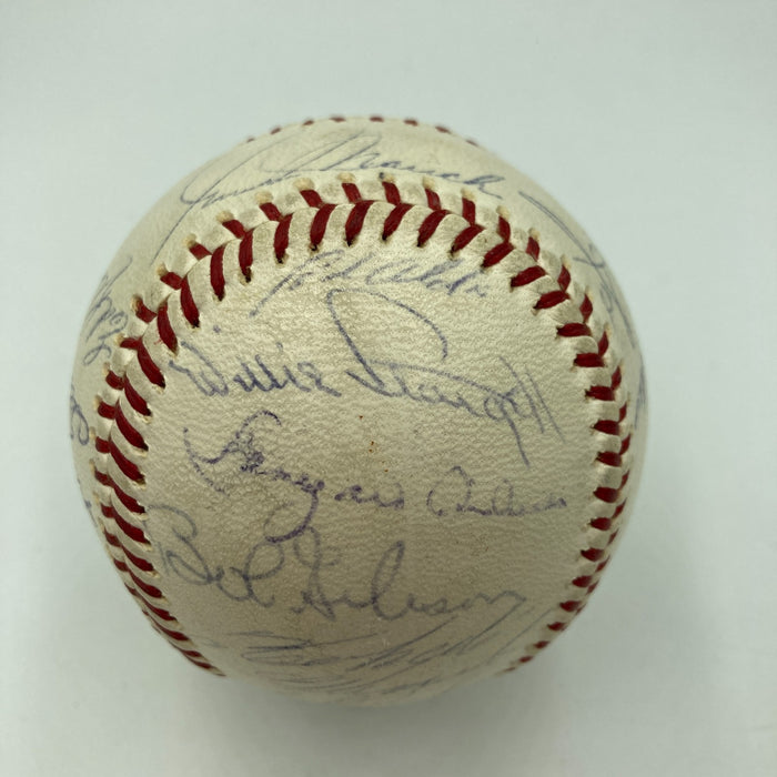 1965 All Star Game Team Signed Baseball Roberto Clemente Hank Aaron PSA Beckett