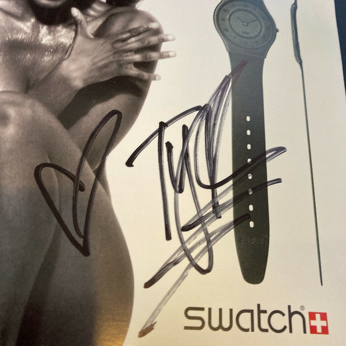 Tyra Banks Model Signed Swatch Photo With JSA COA