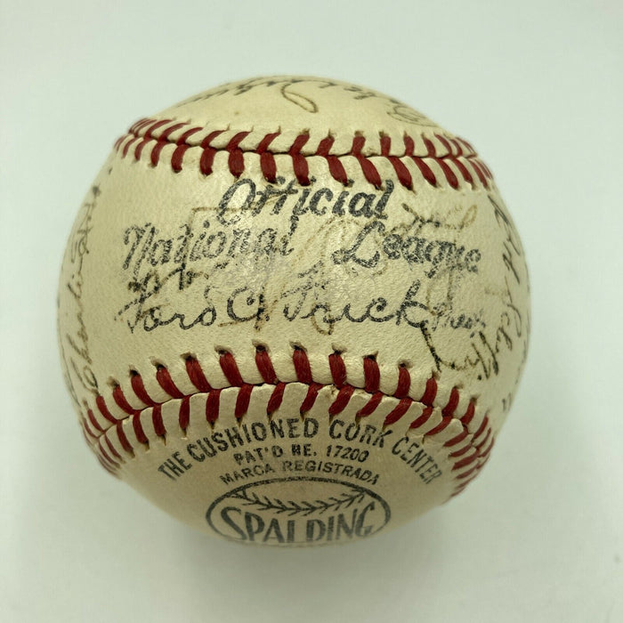 Beautiful 1941 Chicago Cubs Team Signed NL Baseball With Wimpy Quinn JSA COA