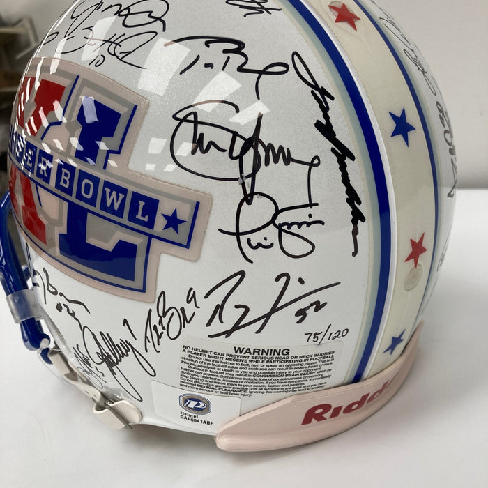 Beautiful Super Bowl MVP's Signed Helmet 40 Sigs With Tom Brady JSA COA