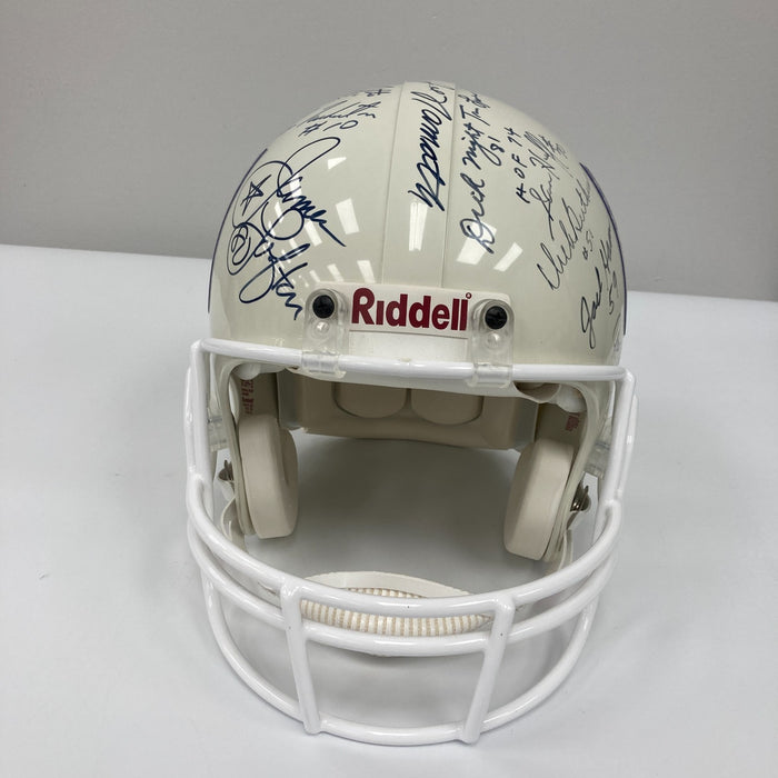 Johnny Unitas Joe Namath Len Dawson Hall Of Fame Multi Signed NFL Helmet JSA COA
