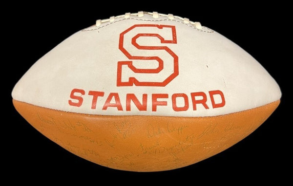 John Elway Pre Rookie 1980 Stanford Cardinals Team Signed Football JSA COA