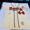 Hank Aaron 755 Home Runs Signed Authentic Milwaukee Braves Jersey JSA COA