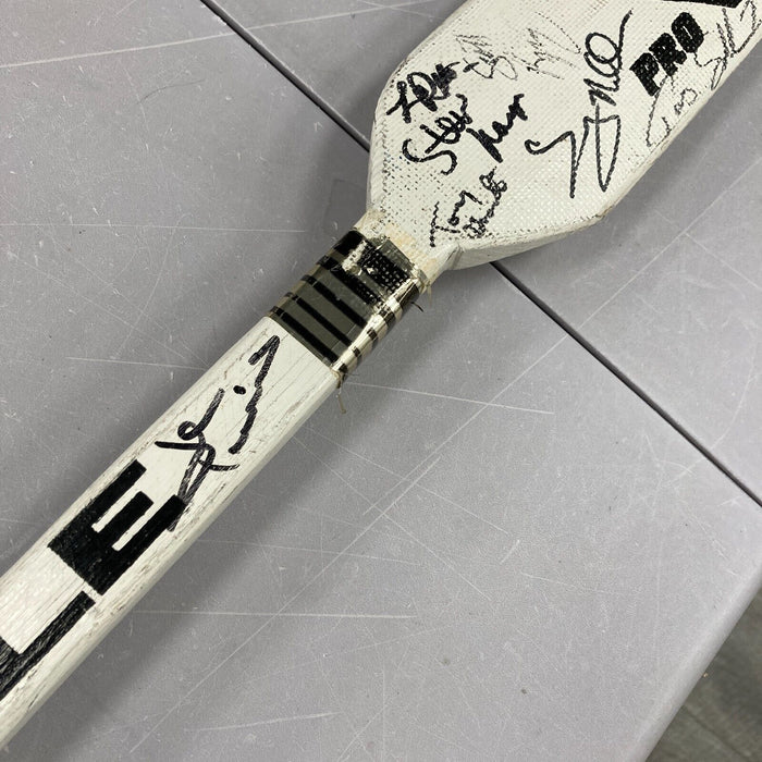 1990-91 Los Angeles Kings Team Signed Game Used Goalie Stick Wayne Gretzky PSA