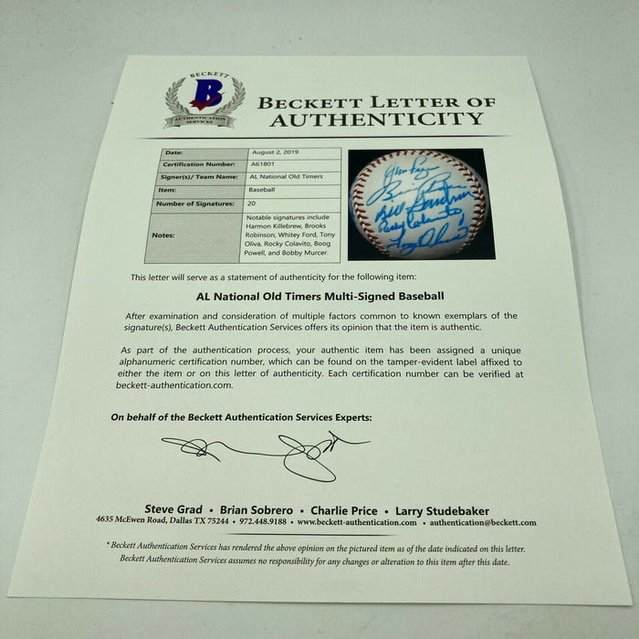 Harmon Killebrew HOF Signed Cracker Jack Old Timers Game Baseball Beckett COA