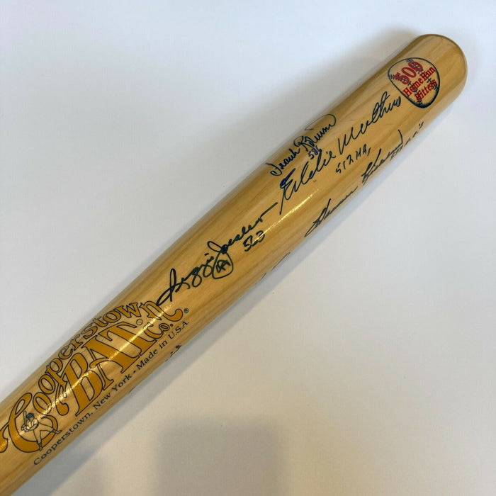 Mint 500 Home Run Club Signed Bat With Inscriptions Willie Mays Hank Aaron JSA