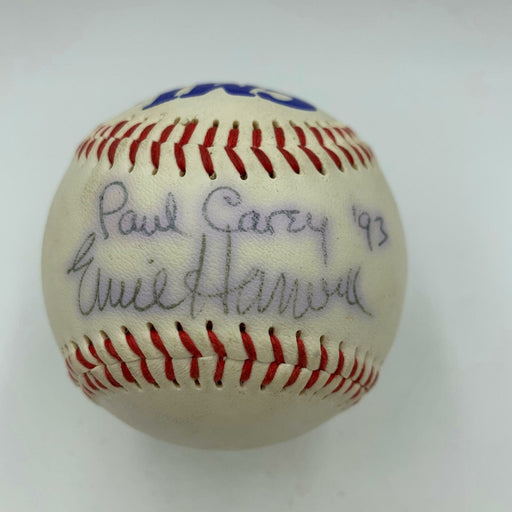 Rare Ernie Harwell & Paul Carey Detroit Tigers Broadcasters Signed Baseball JSA