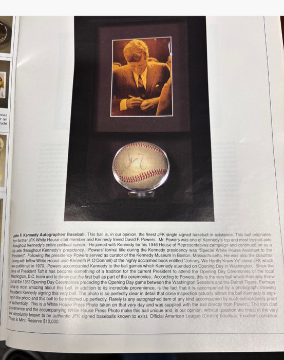 President John F. Kennedy Single Signed Baseball JFK First Pitch 1962 JSA