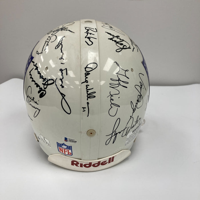 Quarterback Legends Signed Helmet 30 Sigs Johnny Unitas Len Dawson Beckett COA