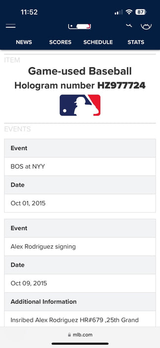 2015 New York Yankees Team Signed Game Used Baseball ALDS Clinching Game Jeter