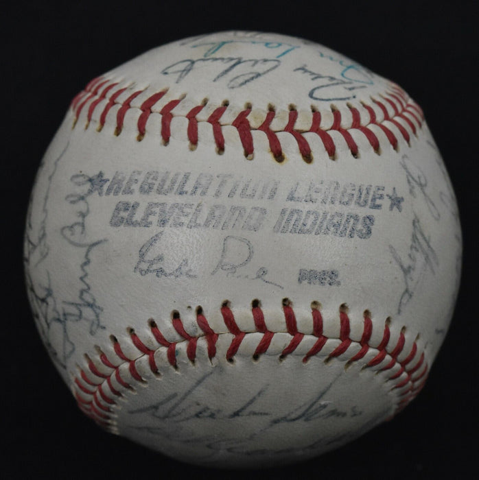 1966 Cleveland Indians Team Signed Vintage Baseball With JSA COA