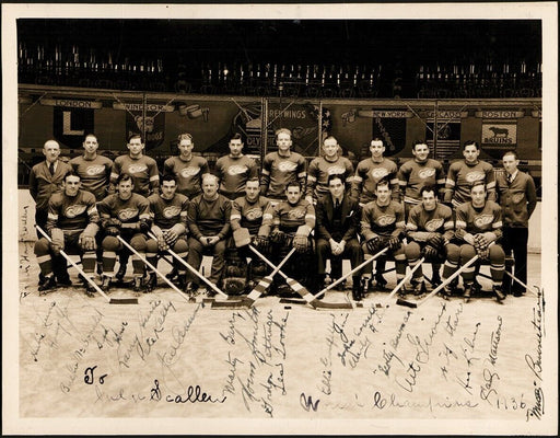 1935-36 Detroit Red Wings First Stanley Cup Champs Team-Signed Photo PSA DNA