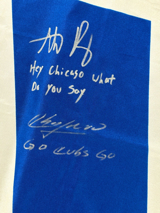 2016 Chicago Cubs World Series Champs Team Signed Large 58x34 W Flag Beckett COA