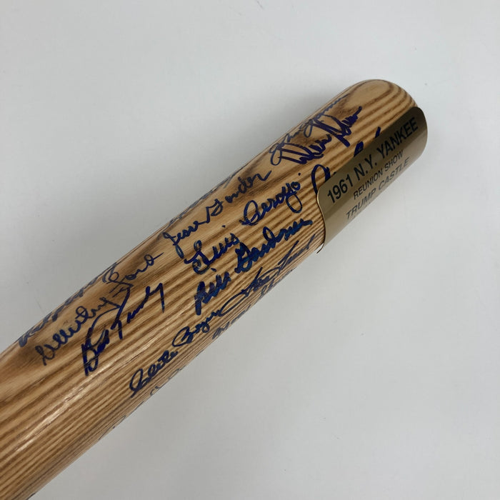 1961 New York Yankees World Series Champs Team Signed Baseball Bat JSA COA