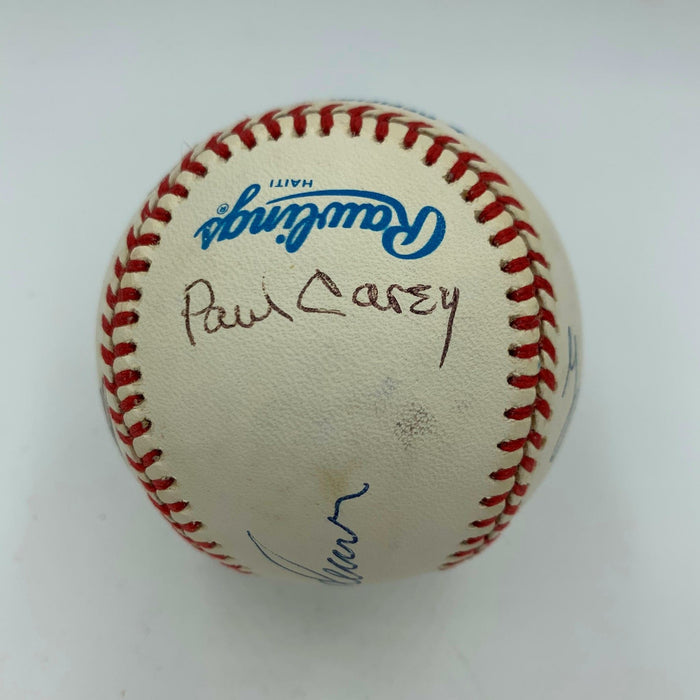 Bo Schembechler Sparky Anderson Ernie Harwell Paul Carey Signed Baseball JSA COA