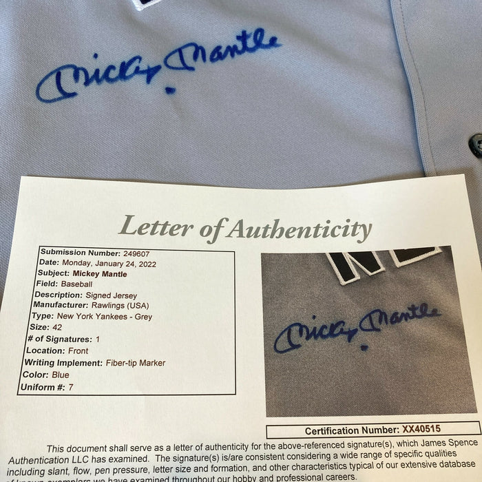 Mickey Mantle Signed Vintage Rawlings New York Yankees Authentic Jersey JSA COA