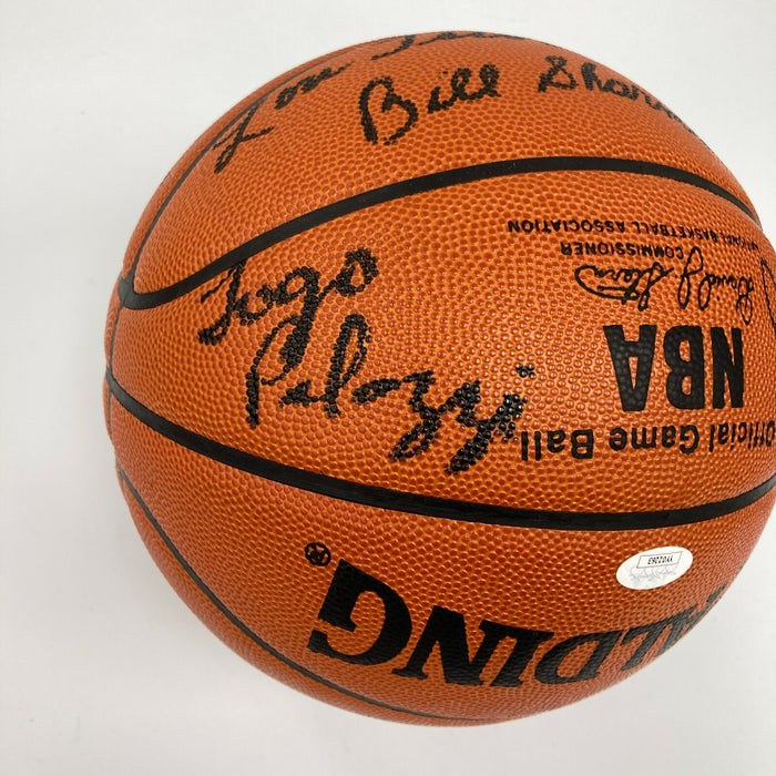 1956-1957 Boston Celtics  NBA Champs Team Signed Basketball JSA COA