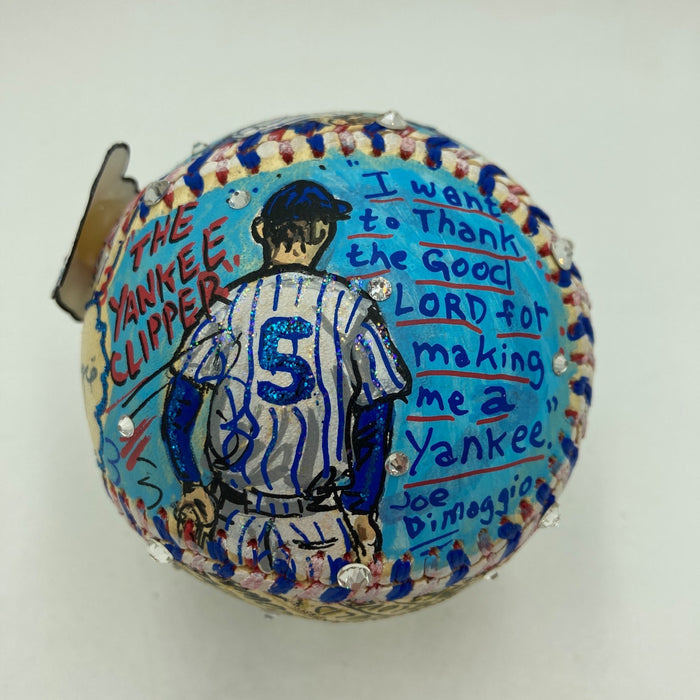 Mickey Mantle & Joe Dimaggio Signed Charles Fazzino Pop Art Baseball PSA RARE