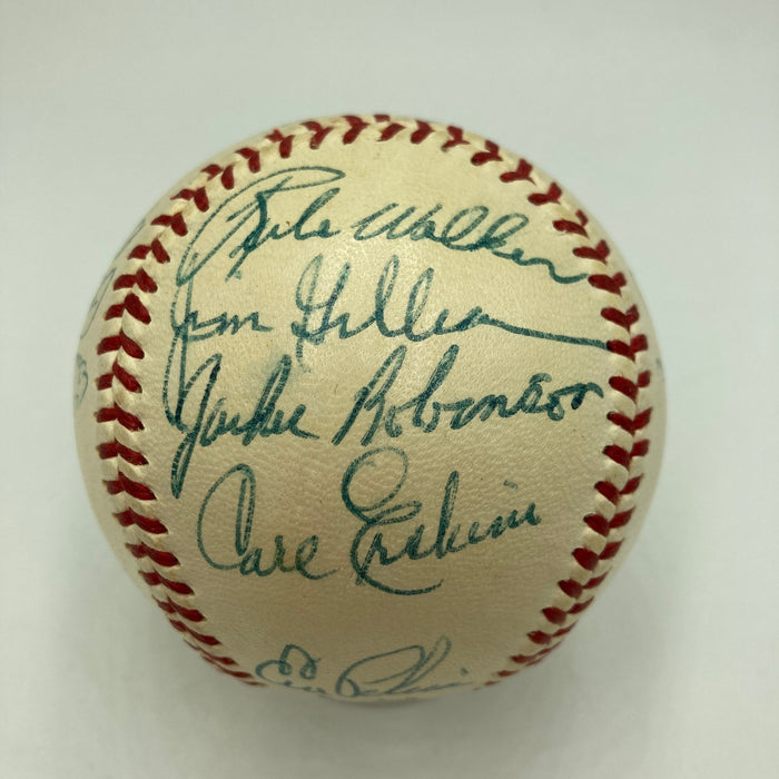 Jackie Robinson 1954 Brooklyn Dodgers Team Signed Baseball PSA DNA