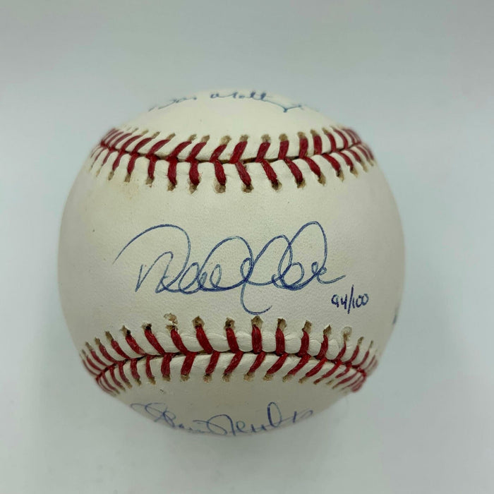 Rare Derek Jeter & Don Mattingly Yankees Living Captains Signed Baseball Steiner