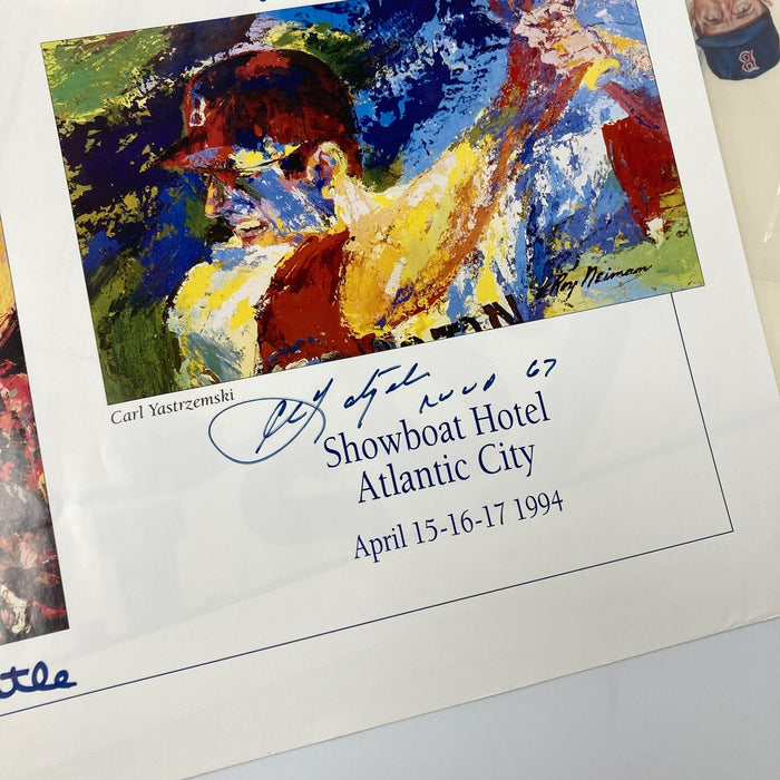 Mickey Mantle Ted Williams Signed Leroy Neiman Triple Crown Photo Litho Beckett