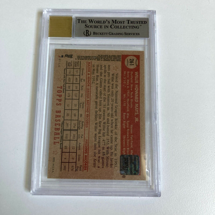 1952 Topps Willie Mays Signed Autographed RP RC Baseball Card BGS 8.5 Auto 10