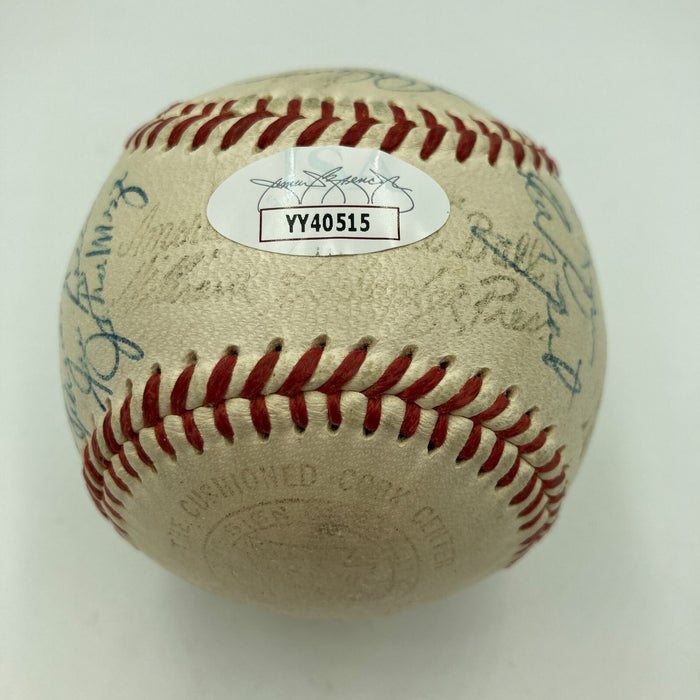 1953 New York Yankees World Series Champs Team Signed Baseball Mickey Mantle JSA