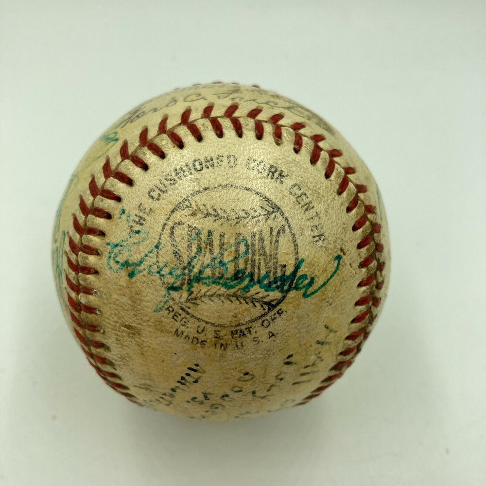 1954 Dodgers VS A's Hall Of Fame Game Team Signed Baseball Chief Bender JSA COA