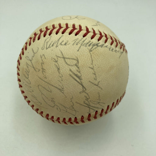 Rube Marquard Yankees Giants Old Timers Day Multi Signed Baseball Beckett COA