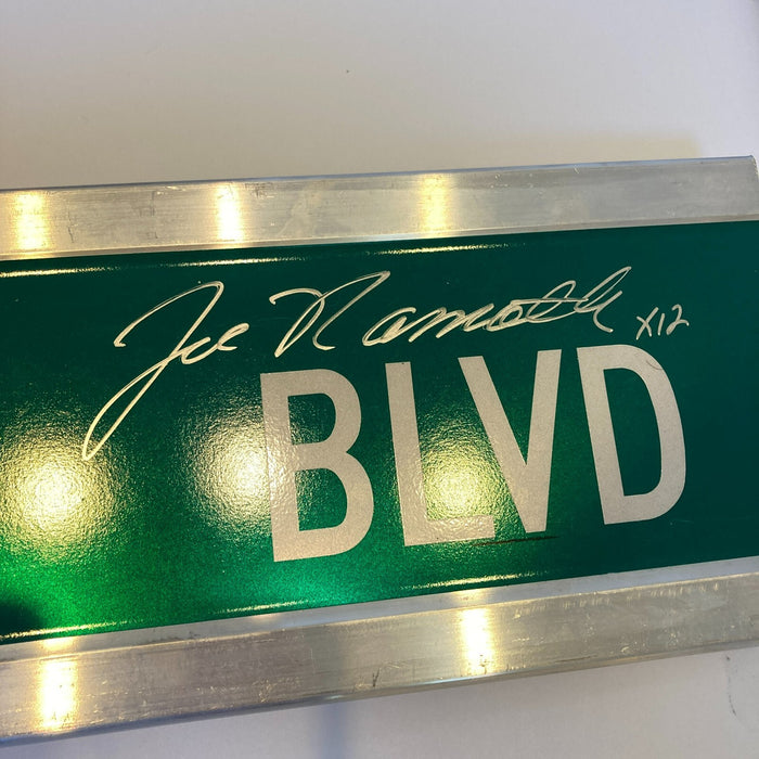 Joe Namath Signed 6x30 Street Sign Joe Namath BLVD JSA COA