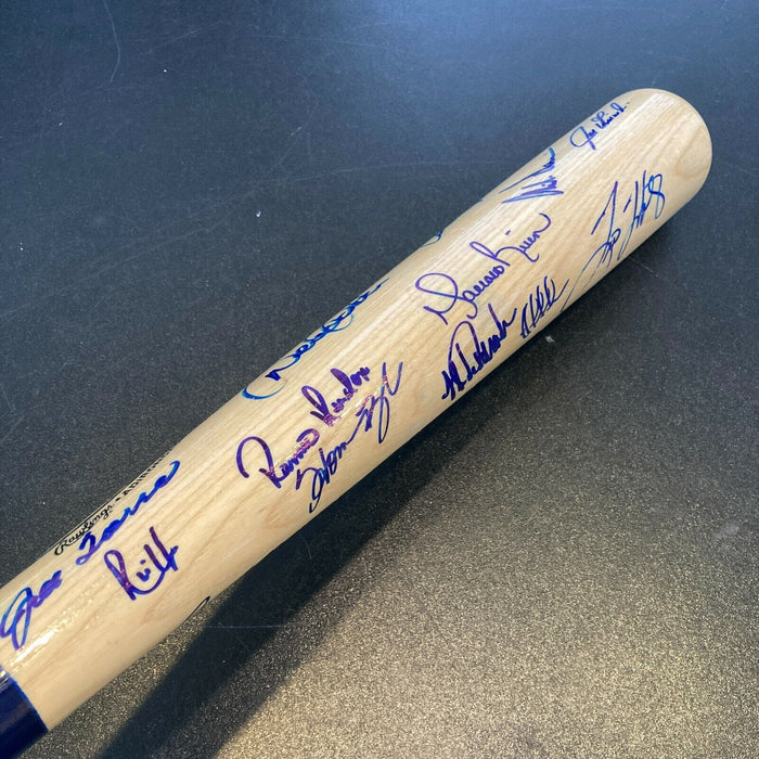 1998 NY Yankees WS Champs Team Signed Bat Derek Jeter Mariano Rivera Steiner